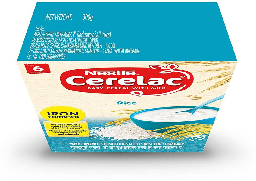 NESTLE Cerelac Fortified Baby Cereal with Milk Rice From 6