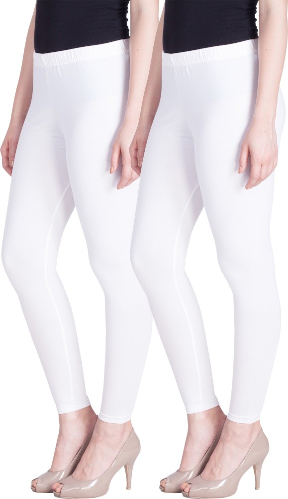 Lux Lyra Ankle Length White Leggings free Size for Ladies – Stilento