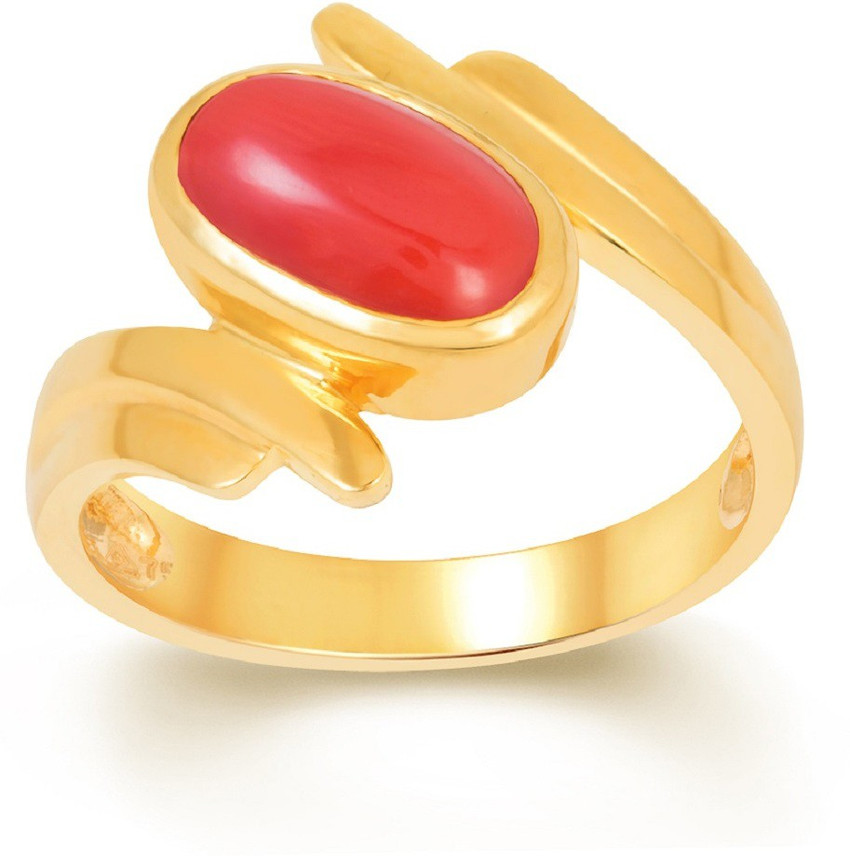 Jaipur Gemstone Red Coral Ring With Natural Red Coral Stone