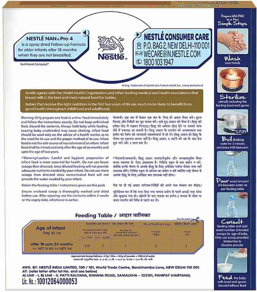 NESTLE Nan Pro 4 Follow up Infant Formula after 18 Months 400 g