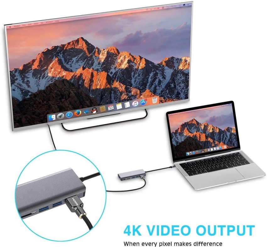 USB-C VGA HDMI AV LED HD TV MULTIPORT ADAPTER OUTPUT to NEW MACBOOK PRO AIR  iPAD