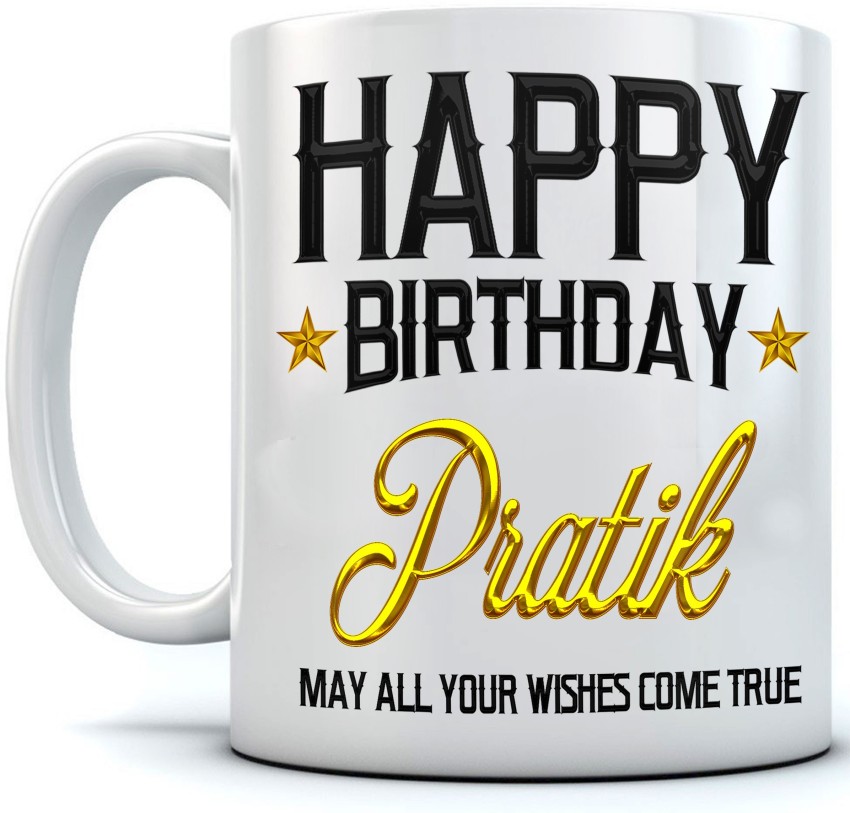 Buy IBGift Happy Birthday Pratik Coffee Name Mug, 350 ml, White Mug Online  at Low Prices in India - Amazon.in