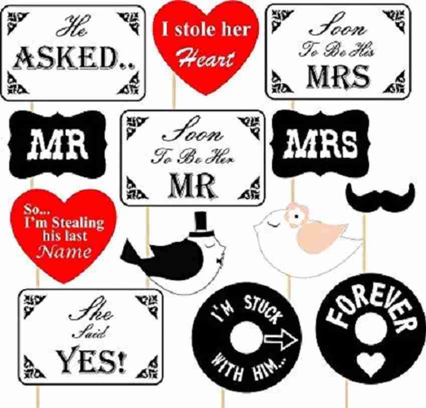 Wedding party photo booth props 2025