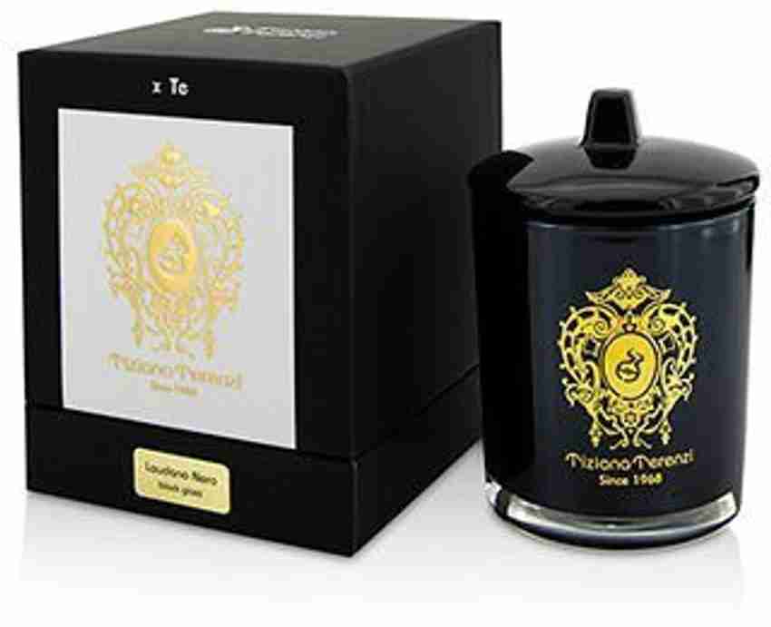 TIZIANA TERENZI Glass Candle With Gold Decoration Wooden Wick