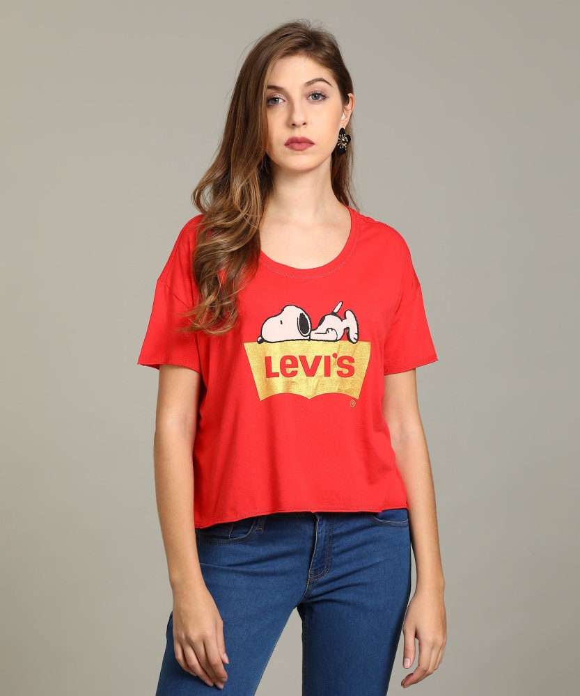 Womens levi deals snoopy t shirt