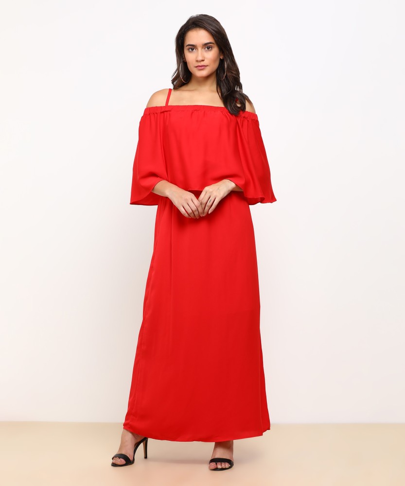 Red maxi 2025 dress flipkart