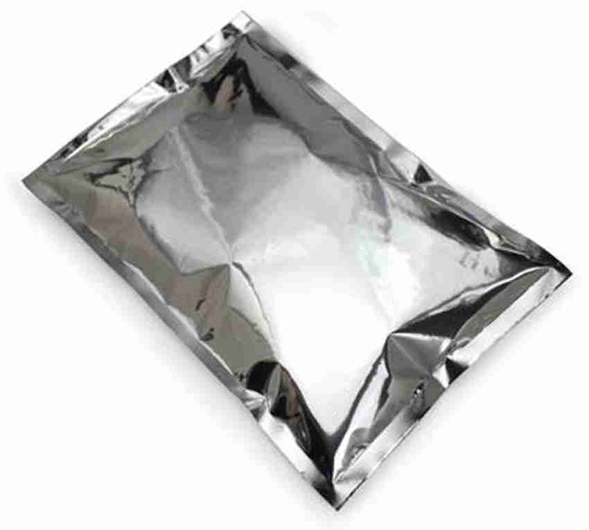 Nimida Metallic Silver Pouch Thick Type 70 Micron Heat Sealable Size 13 x 9 Capacity approx. 1 kg Pack of 25 PP Polypropylene Storage Pouch Price in India Buy Nimida Metallic