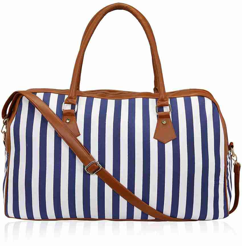 Shrih Striped Spacious Weekend Travel Duffel Bag for Women
