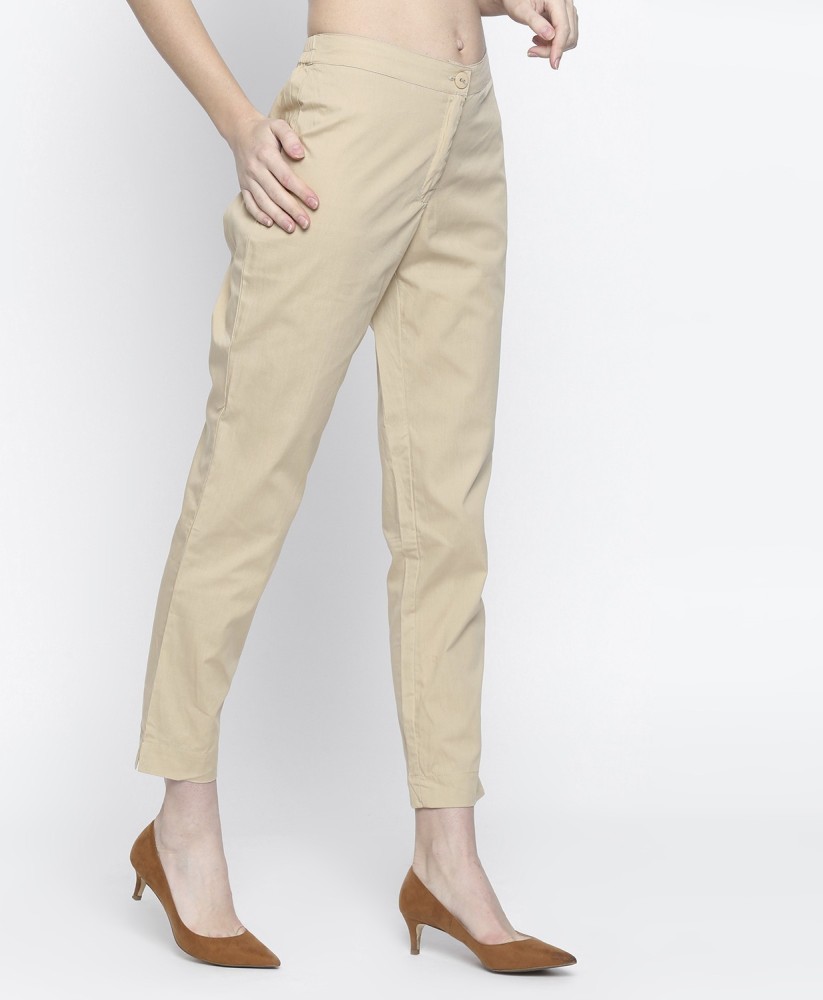 SRISHTI by fbb Slim Fit Women Beige Trousers - Buy SRISHTI by fbb Slim Fit  Women Beige Trousers Online at Best Prices in India
