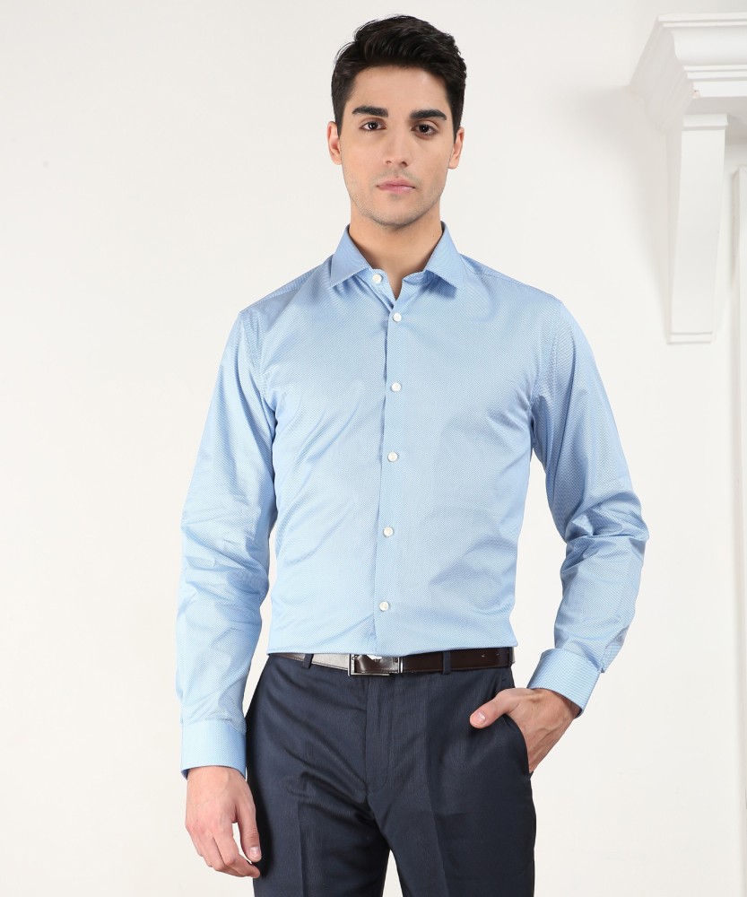 LOUIS PHILIPPE Men Printed Formal Blue Shirt - Buy LOUIS PHILIPPE