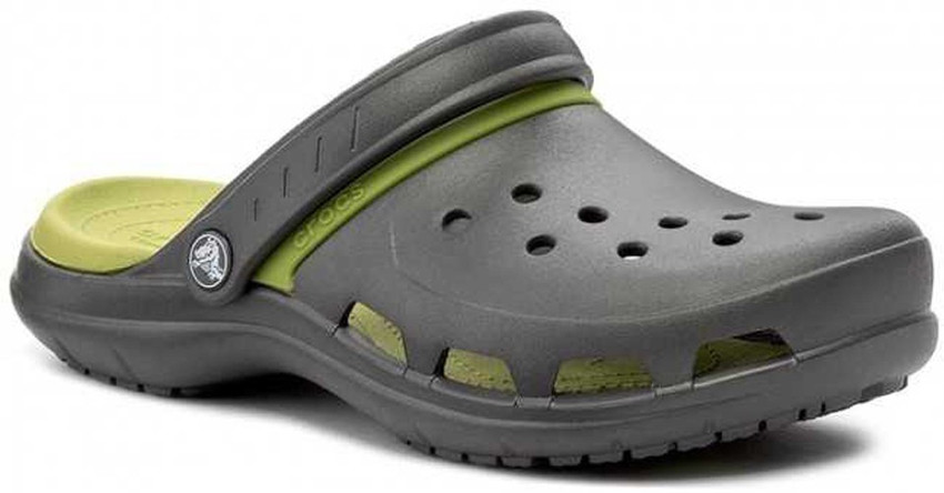 crocs grey and green