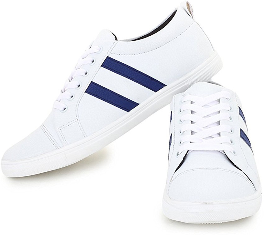 Blue and white sales striped sneakers