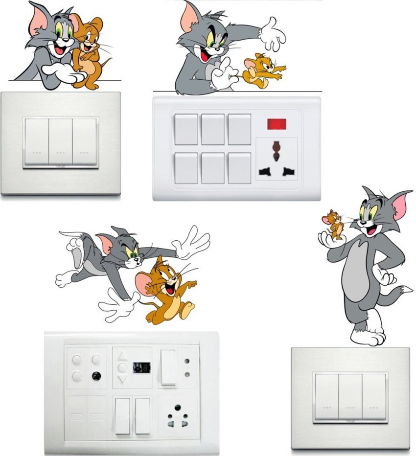 Decals Sticker 45 cm Tom & Jerry Switch Board Sticker Removable