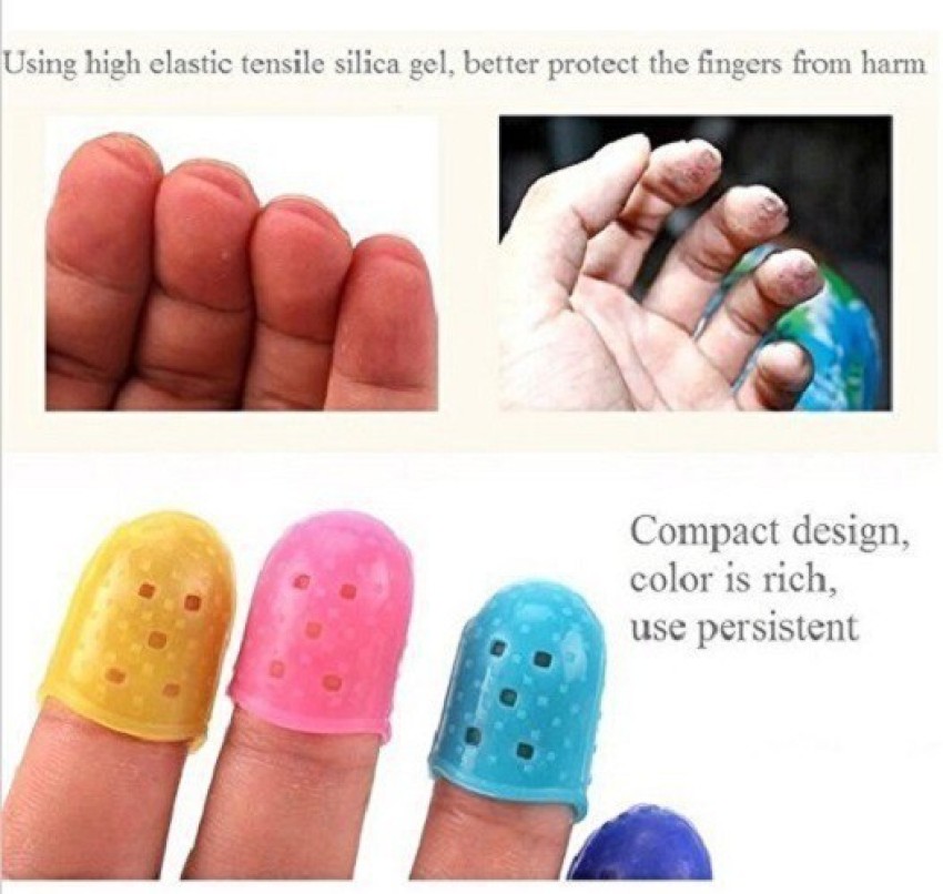 4Pcs/Pair Elastic Silicone Guitar Finger Guards Fingertip Protectors