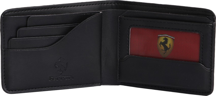 Ferrari Shining Men Black Canvas Wallet Black Price in India