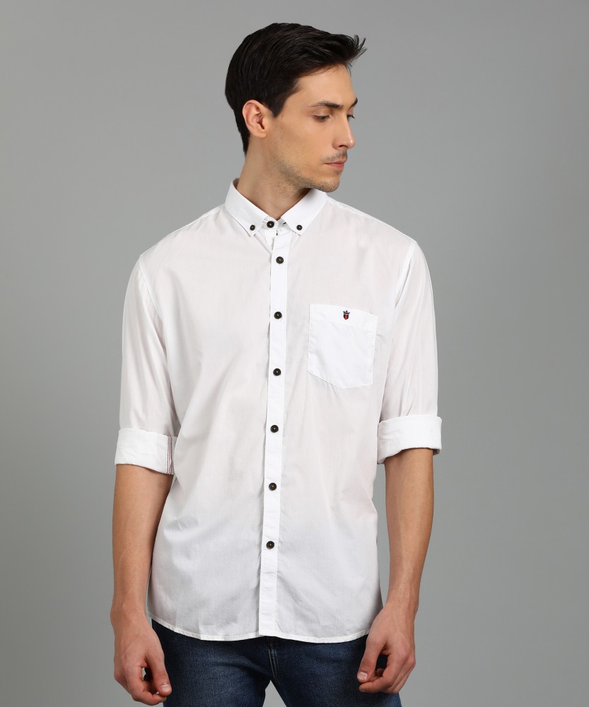 LOUIS PHILIPPE Men Solid Casual White Shirt