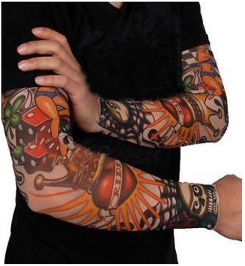 Temporary Tattoo Sleeves for Men8pcs Fake Tattoos Arts Temporary Fake Slip  On Tattoo Sunscreen Arm Sleeves Body Art Stockings ProtectorCrown  HeartSkullRose Unisex Stretchable Cosplay Accessories  Amazonin Beauty