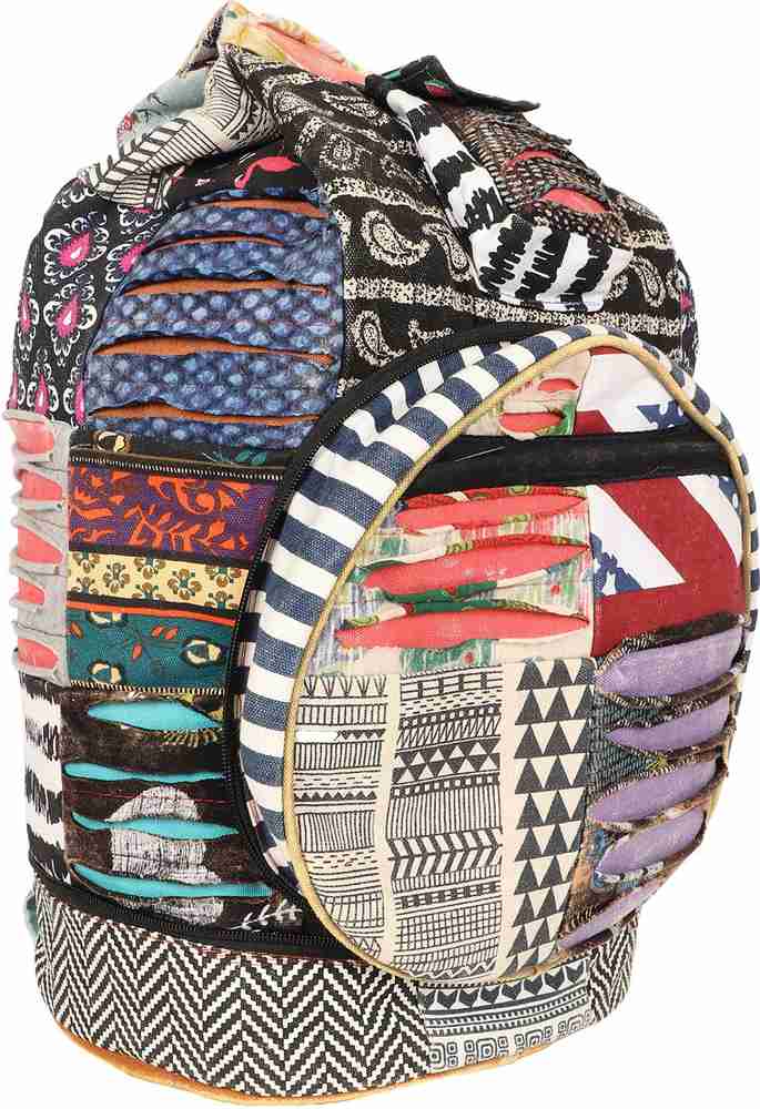 Multicolor canvas 2025 casual patchwork backpack
