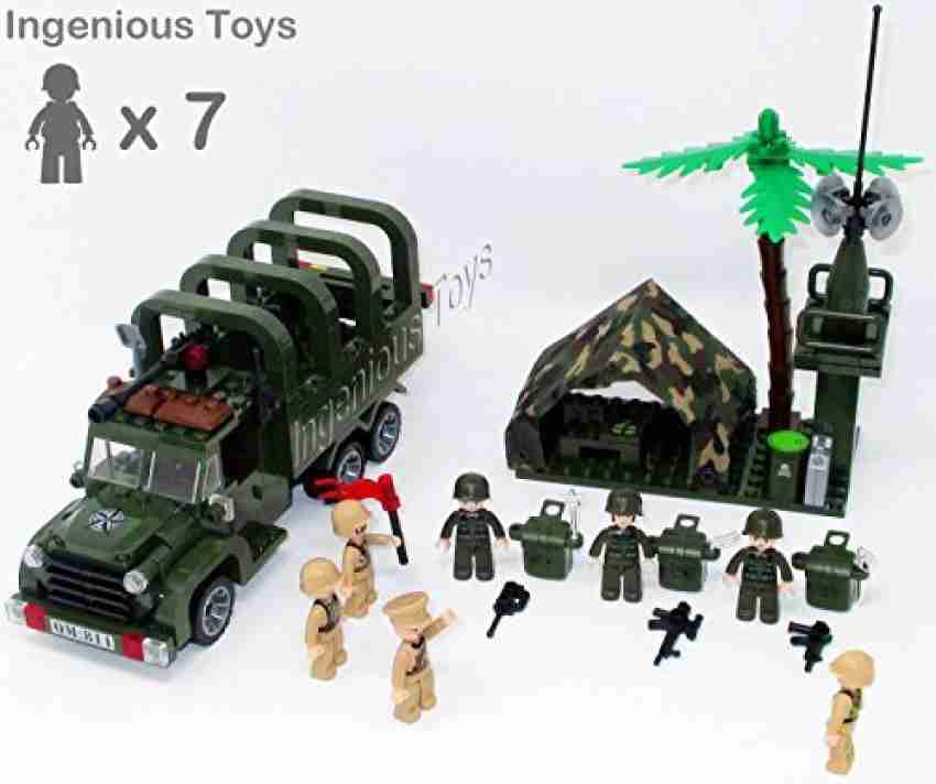 ENLIGHTEN Ingenious Toys Military Carry Truck Vehicle Tank Army Tent 7 Solders For War 308Pcs 811 Ingenious Toys Military Carry Truck Vehicle Tank Army Tent 7 Solders For War