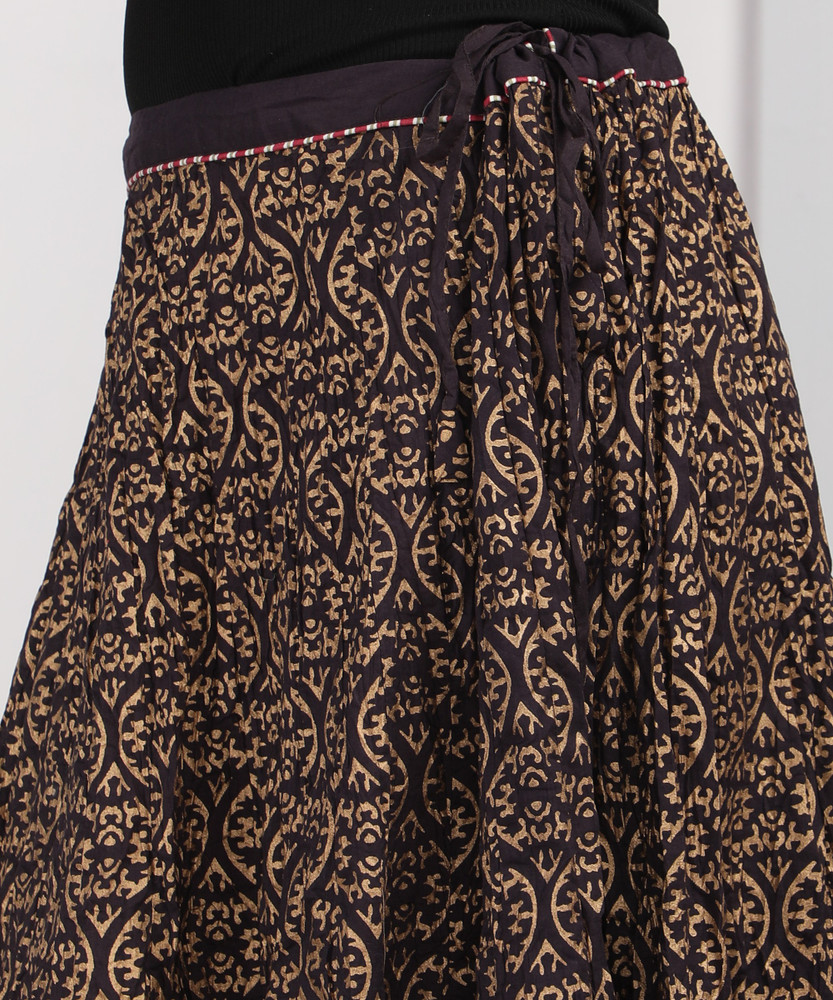 BIBA Printed Women Straight Brown Skirt Buy BROWN GOLD BIBA Printed Women Straight Brown Skirt Online at Best Prices in India Flipkart