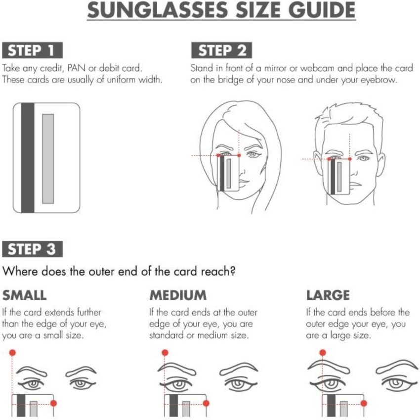 Idee sunglasses store size chart