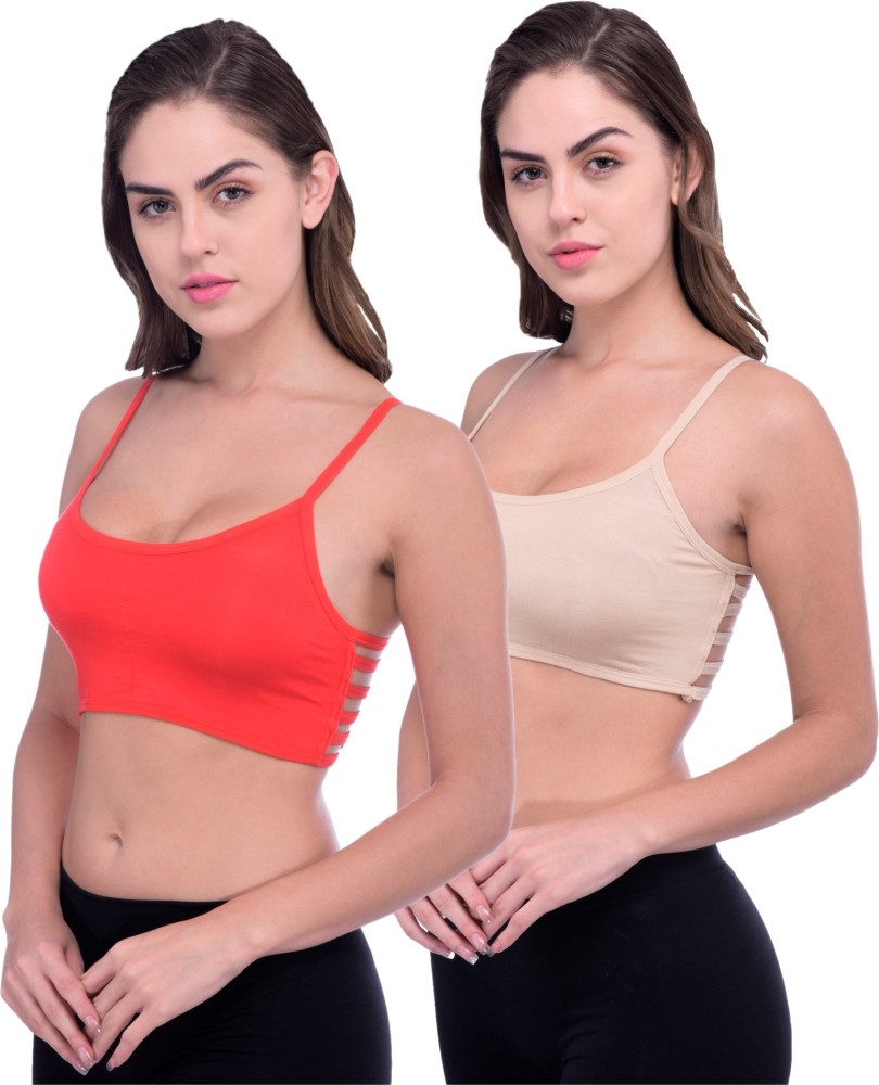 Piftif Women Sports Lightly Padded Bra - Buy WHITE RED Piftif Women Sports  Lightly Padded Bra Online at Best Prices in India