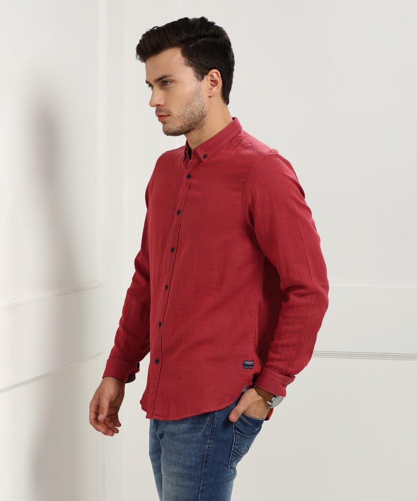 Blackberrys Men Solid Casual Red Shirt