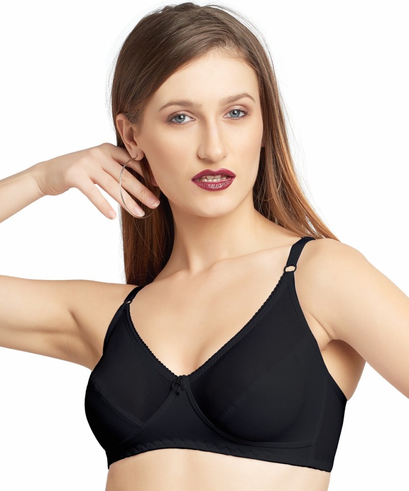 Lovable Sports Women Girls Nylon Non Padded A Strappy Full Coverage Bra in  Black Color-LTE Sports Bra-Black-S : : Fashion