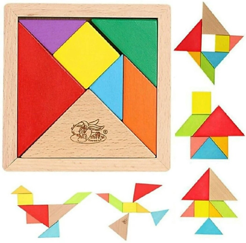 zhomcollection Tangram 7 Piese Puzzle Square Game brain - Tangram 