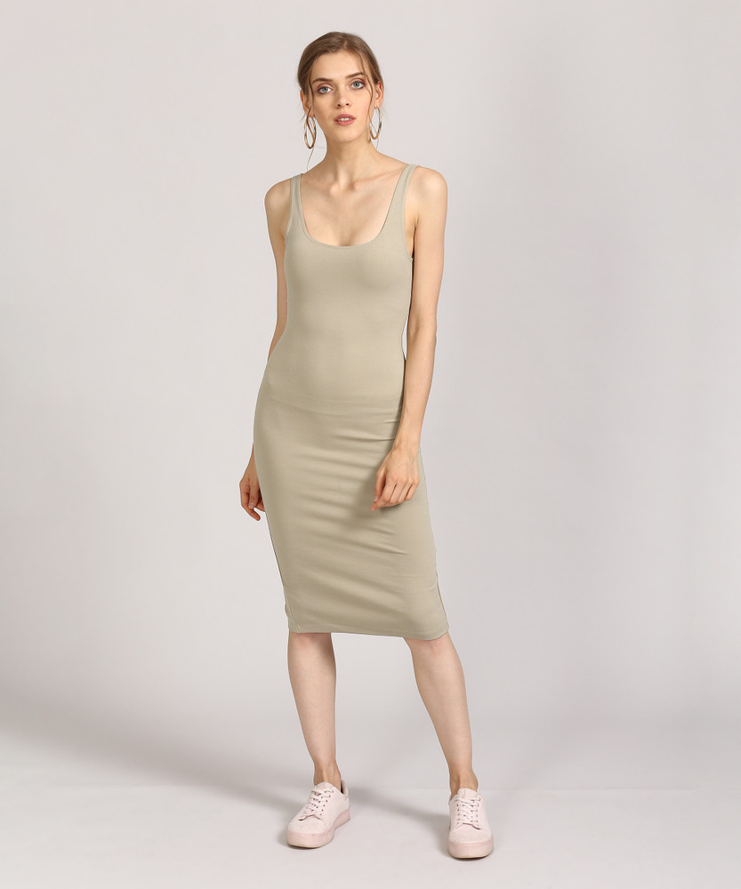 Beige store bodycon dress