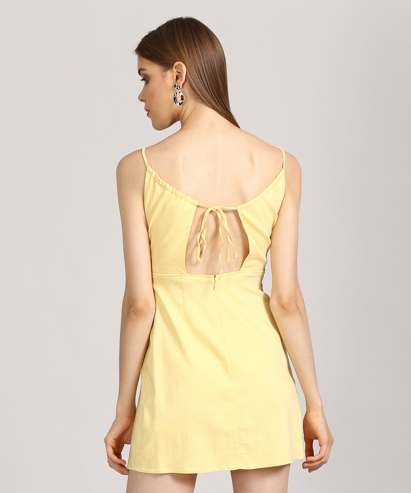 FOREVER 21 Women A line Yellow Dress Buy LIGHT YELLOW FOREVER 21