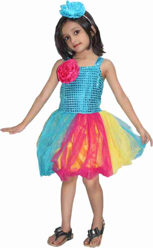 KAKU FANCY DRESSES Multi Color Frock Firozi Kids Costume Wear Price in India Buy KAKU FANCY DRESSES Multi Color Frock Firozi Kids Costume Wear online at Flipkart