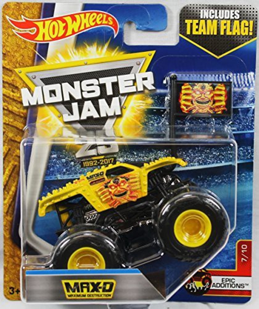Hot Wheels Monster Trucks Will Trash It All (Blue & Yellow)Die-Cast Vehicle  1:64 Scale - Wheel Cool
