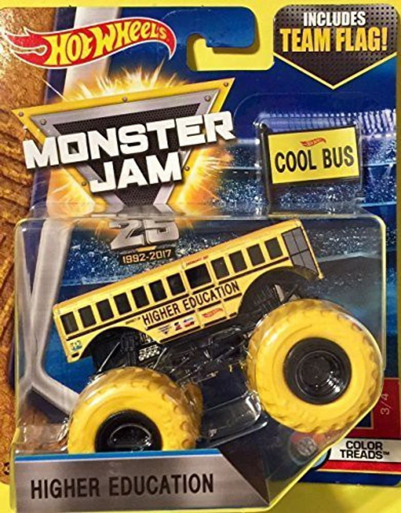 Monster Jam 2017 HIGHER EDUCATION 3 4 COLOR TREADS HOT WHEELS