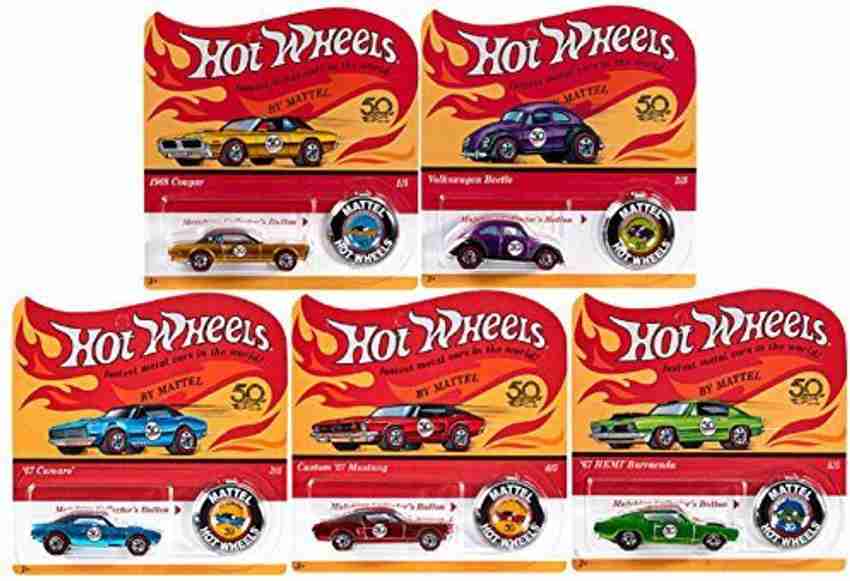 Generic Hot Wheels 2018 50th Anniversary Originals Redlines Series Complete Set of 5 1 64 Diecast Cars w Button Hot Wheels 2018 50th Anniversary Originals Redlines Series Complete Set of 5 1 64 Diecas...