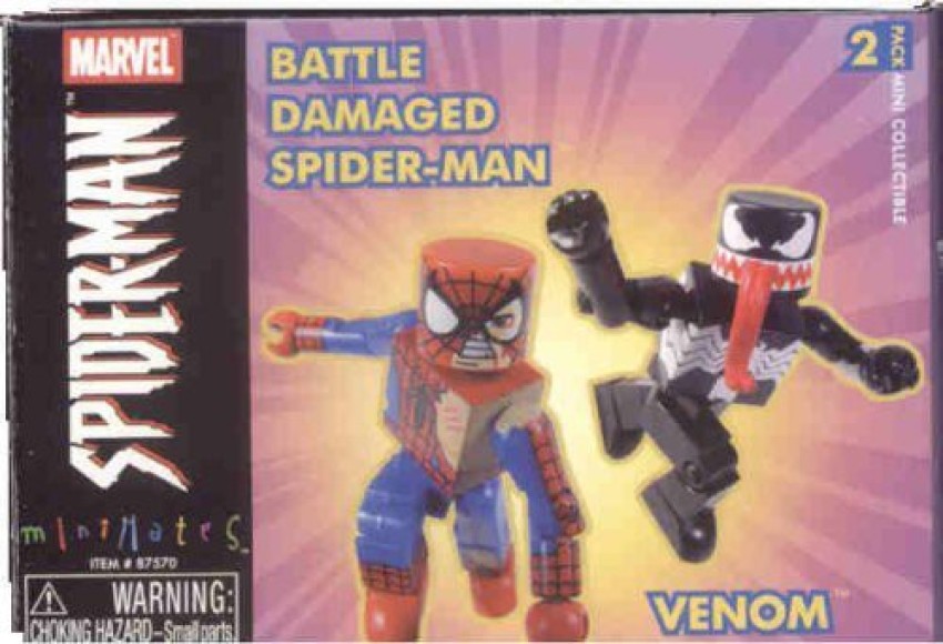 MARVEL Spiderman Minimates Battle Damaged Spider-Man & Venom