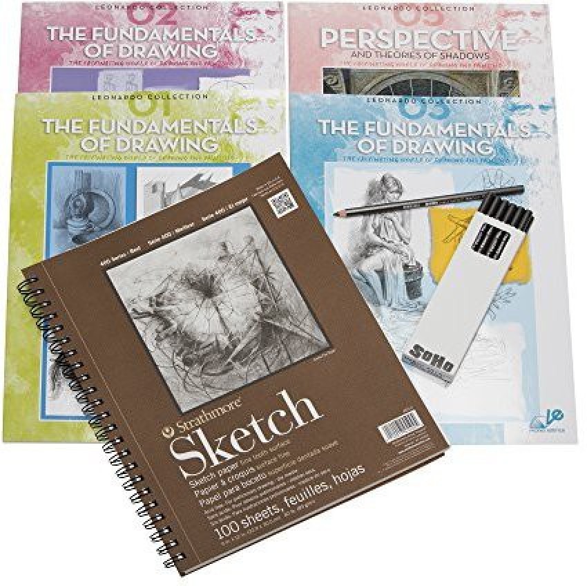 Generic Learn To Draw Set Includes Strathmore 100pg Spiral Sketch Book  12pk Soho Graphite Pencils and 4 Pack Fundamentals of Drawing In  Learn To  Draw Set Includes Strathmore 100pg Spiral Sketch