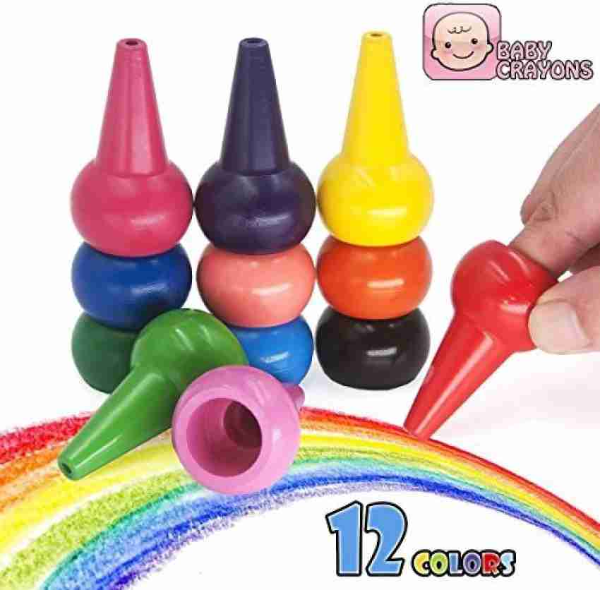 Finger Crayons for Toddlers, 12 Colors Finger Paint Palm Grip