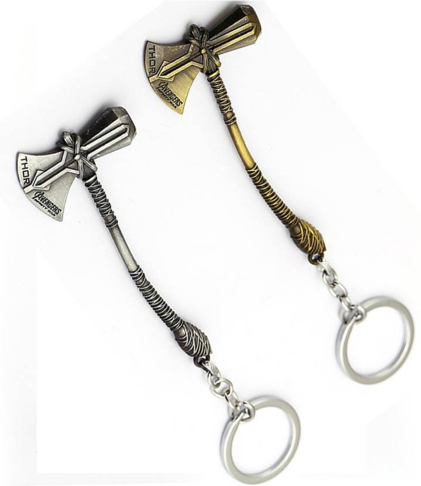 GENCLIQ Thor New Hammer Marvel Avengers Infinity War Thor Axe Hammer Stormbreaker Metal Keychain Keyring Key Chain pack of 2 gold silver Key Chain Price in India Buy GENCLIQ Thor New Hammer Marvel A...