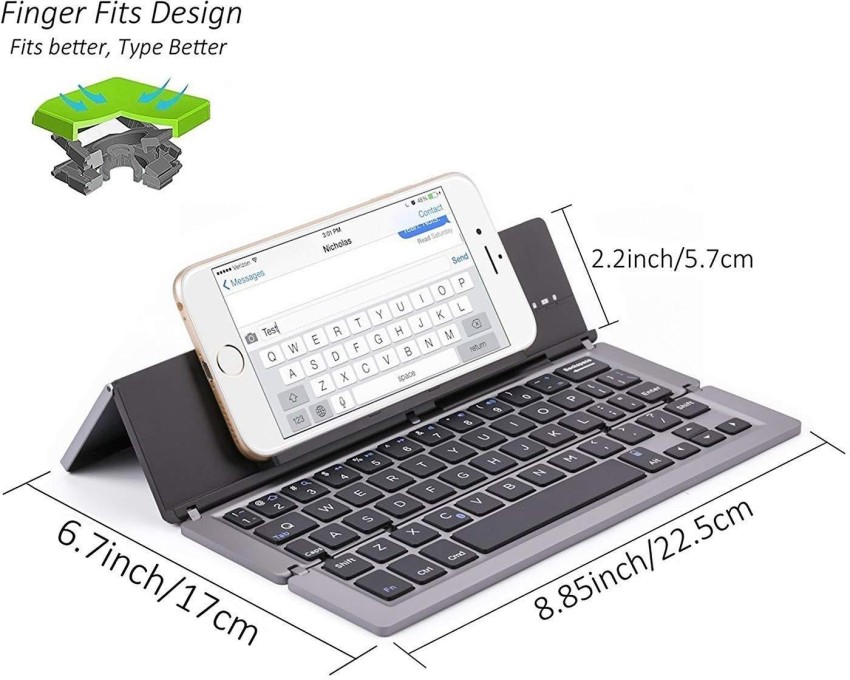  Mini Foldable Bluetooth Keyboard with Magnetic Stand,Aluminum  Alloy Mini Quiet Folding Keyboard Portable Lightweight Portable Bluetooth  Keyboard Rechargeable Portable Keyboard for Tablet,iPad, Phones :  Electronics