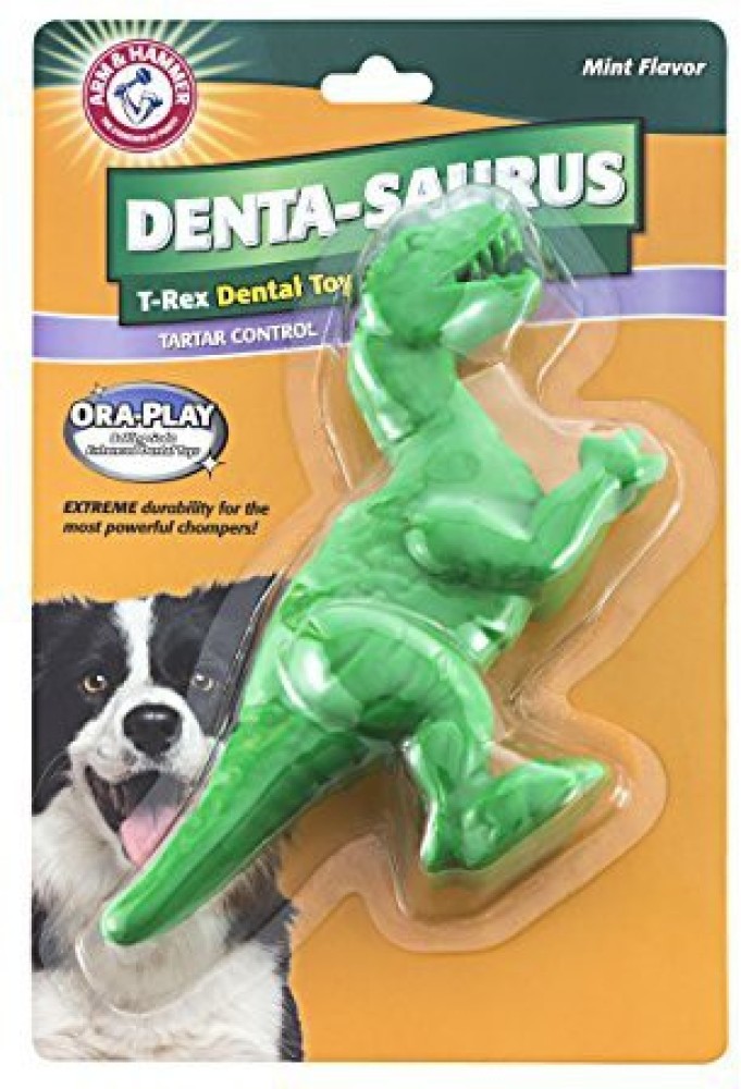 Arm & Hammer Ora-Play Denta-Saurus T-Rex Dental Chew Toy For Dogs, Best Dog  Chew Toy For The Toughest Chewers
