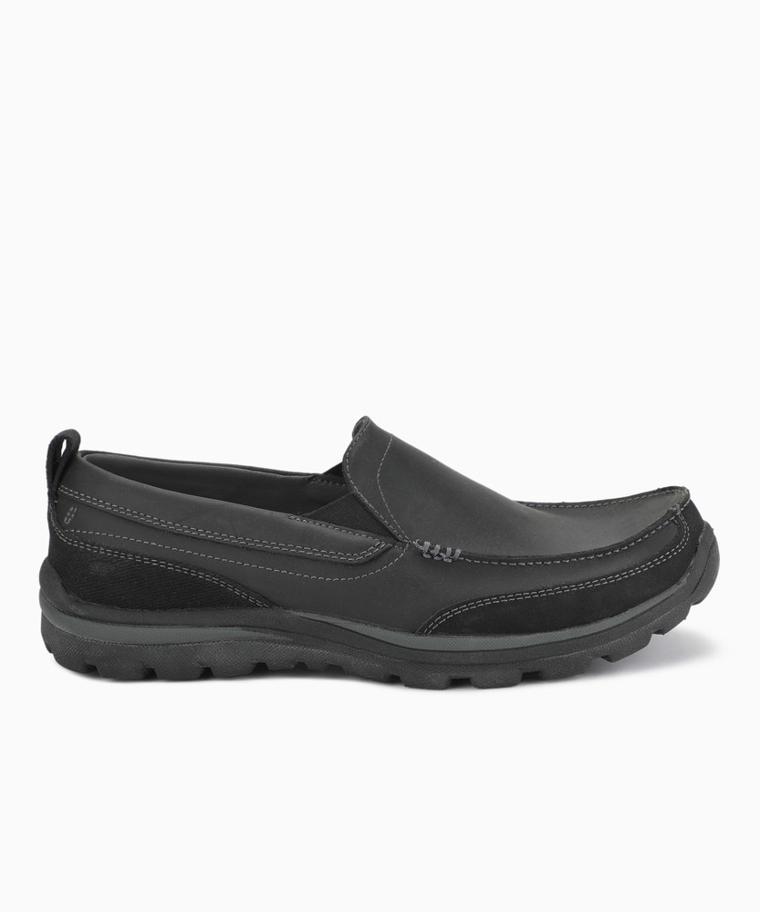Skechers SUPERIOR GAINS Loafers For Men Buy BLACK Color