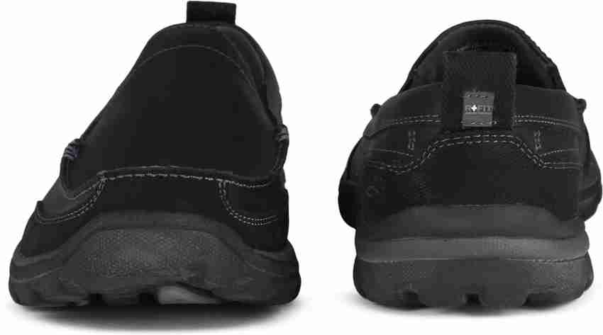 Skechers SUPERIOR GAINS Loafers For Men Buy BLACK Color