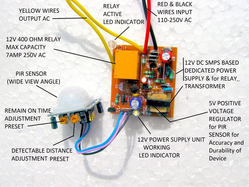 Motion sensor clearance 220v ac