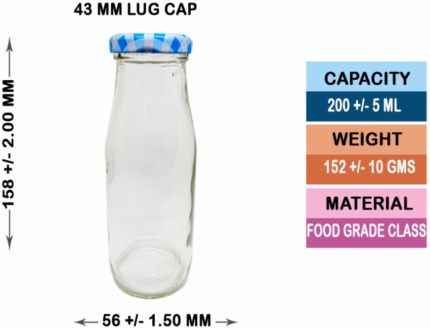 Buy Glass Ideas Glass Bottle - Plain White With Metal Cap Online at Best  Price of Rs 199 - bigbasket