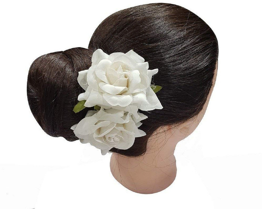 AASA White Rose Hair Clips For Women And Girls Used For Party And