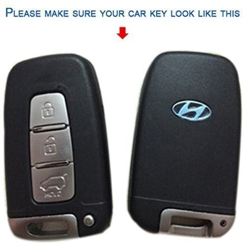 Jadebin Silicone Key Cover for 3 Button Remote Smart Key Shell/Case/Body  for Hyundai Verna Fluidic / Old i20 / Elantra / Santafe Car Key Cover Price  in India - Buy Jadebin Silicone