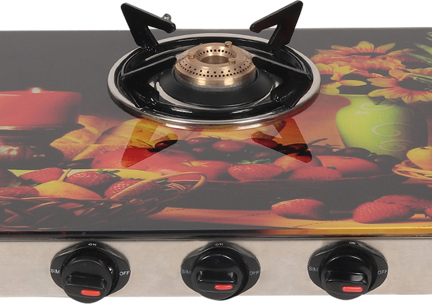 Printed gas top stove 3 burner