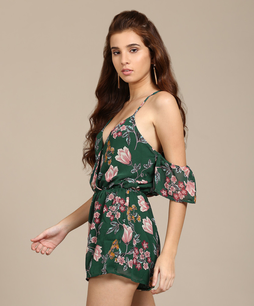 FOREVER 21 Floral Print Women Jumpsuit Buy DARK GREEN PINK