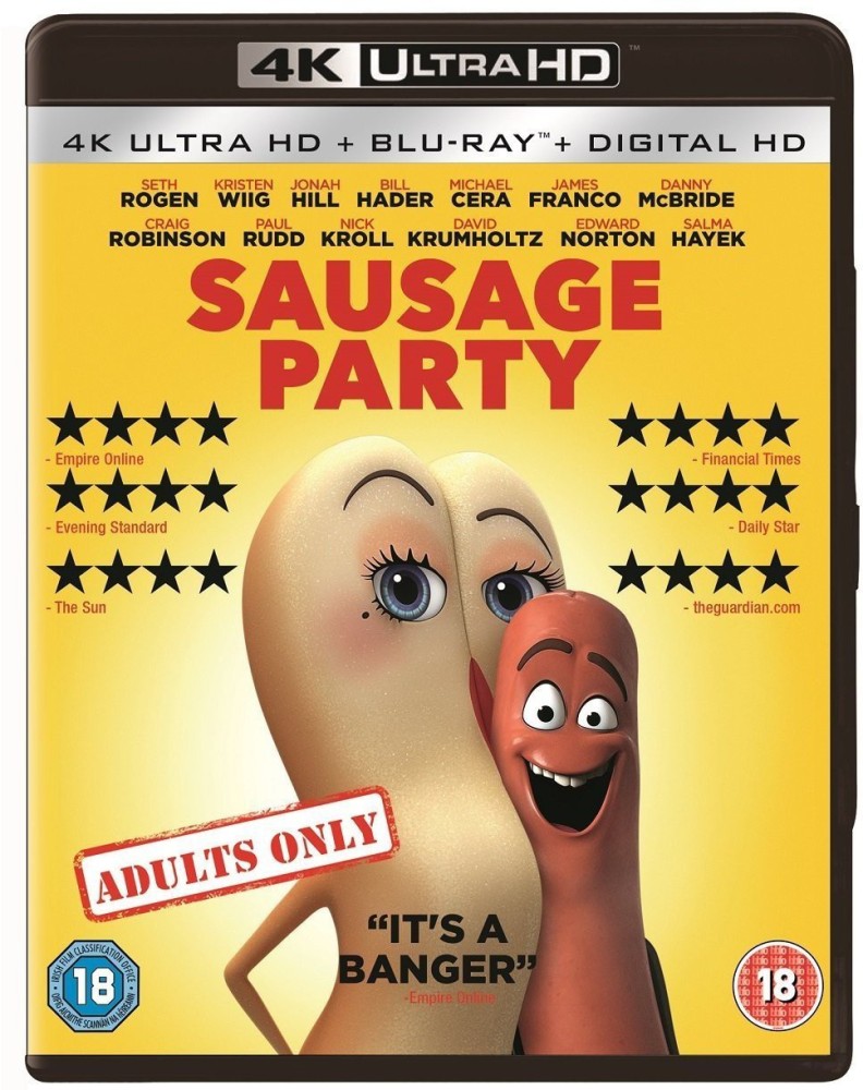 Sausage Party (4K UHD + Blu-ray + Digital HD) (2-Disc set) (Slipcase  Packaging + Region Free + Fully Packaged Import) Price in India - Buy  Sausage Party (4K UHD + Blu-ray +